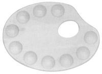 Mixing bowl in the shape of a traditional palette